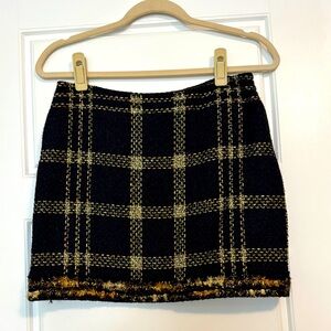 Rachel Zoe Black and Gold Mini Pencil Skirt